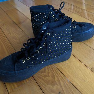 Black Platform Sk8-Hi Vans with Gold Studs